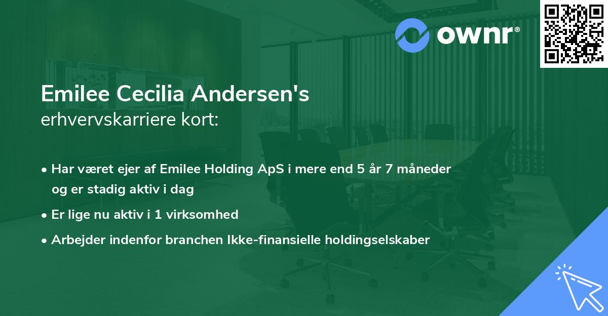 Emilee Cecilia Andersen's erhvervskarriere kort