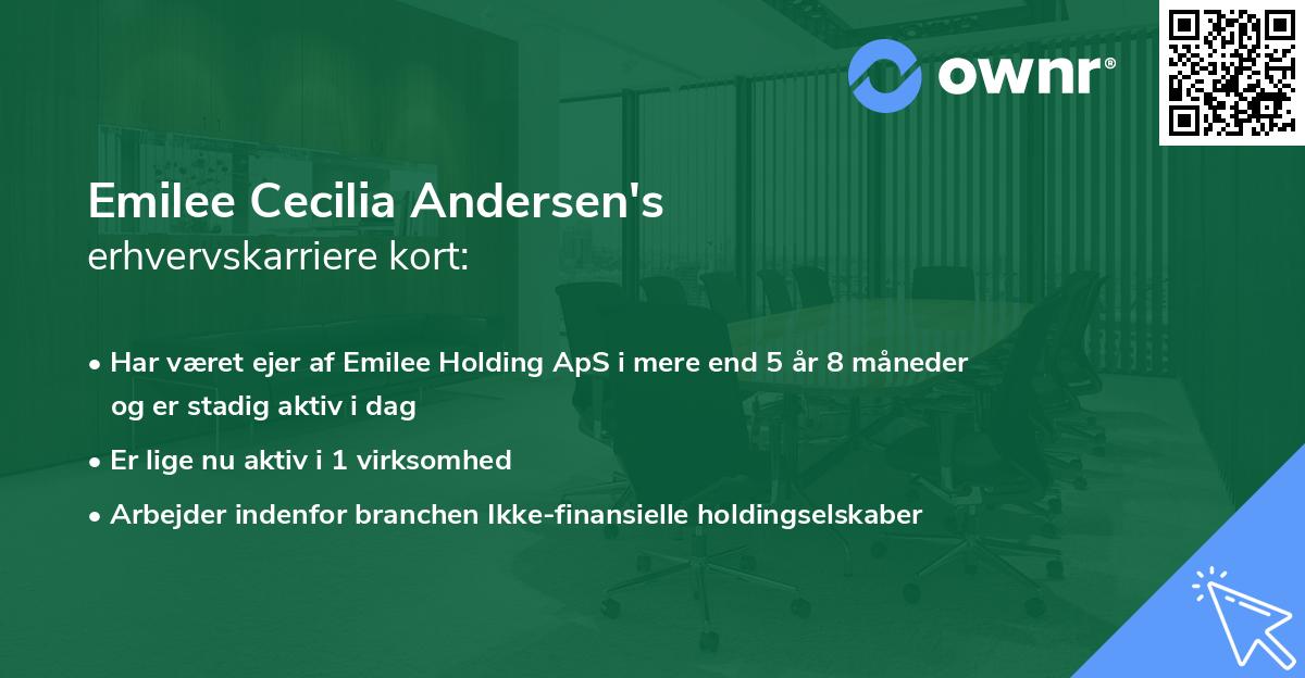 Emilee Cecilia Andersen's erhvervskarriere kort
