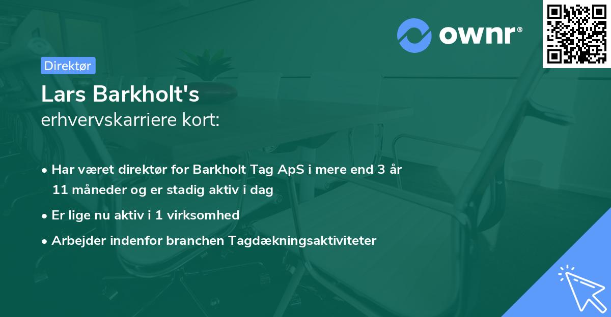 Lars Barkholt's erhvervskarriere kort