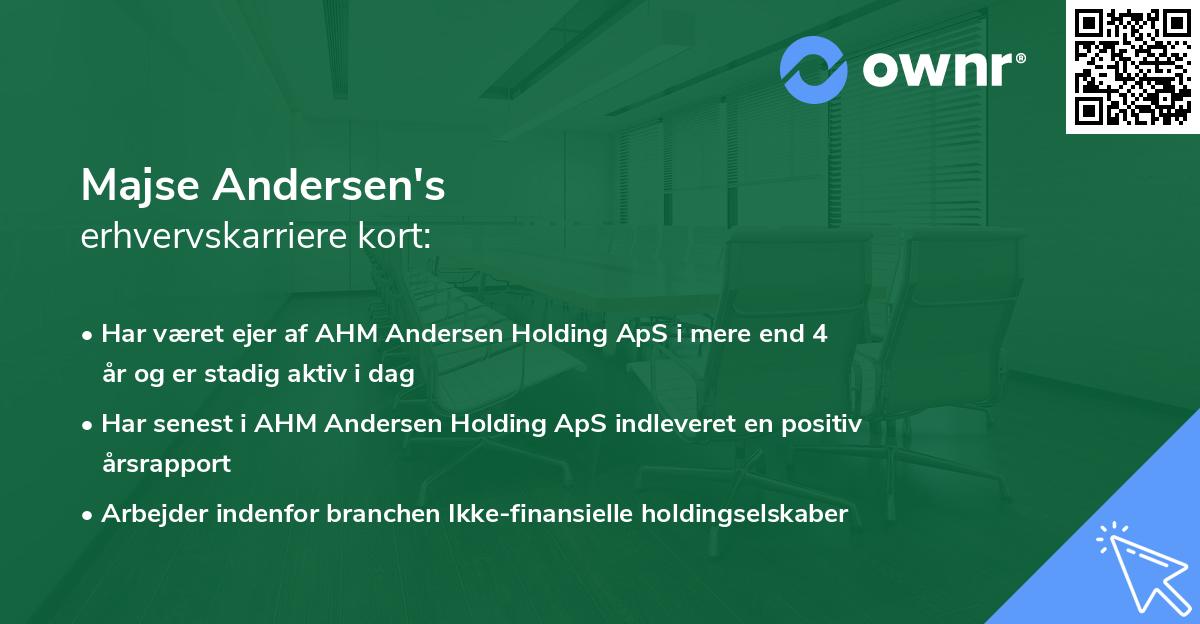 Majse Andersen's erhvervskarriere kort