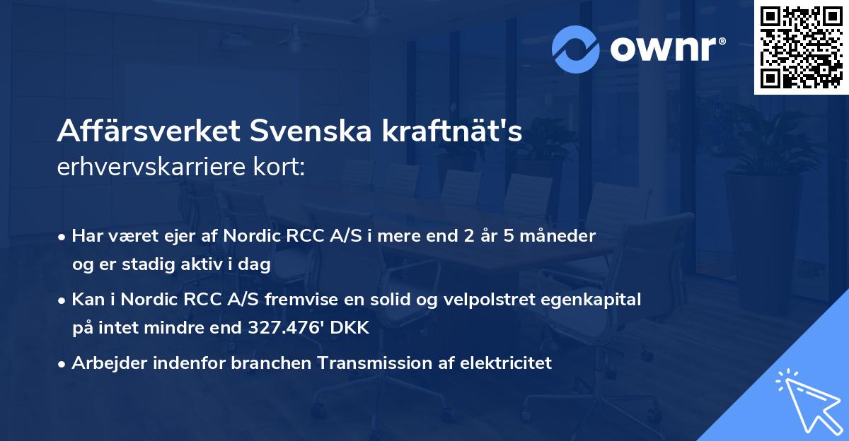 Svenska Kraftnät's erhvervskarriere kort
