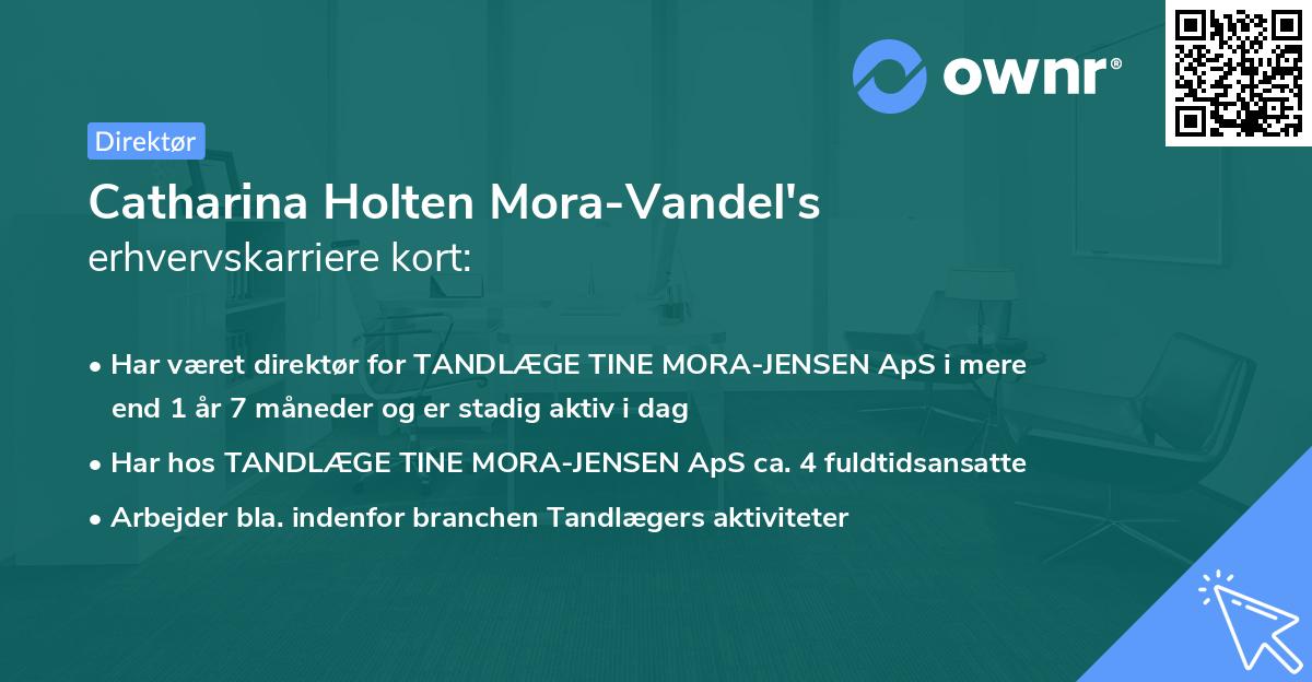 Catharina Holten Mora-Vandel's erhvervskarriere kort