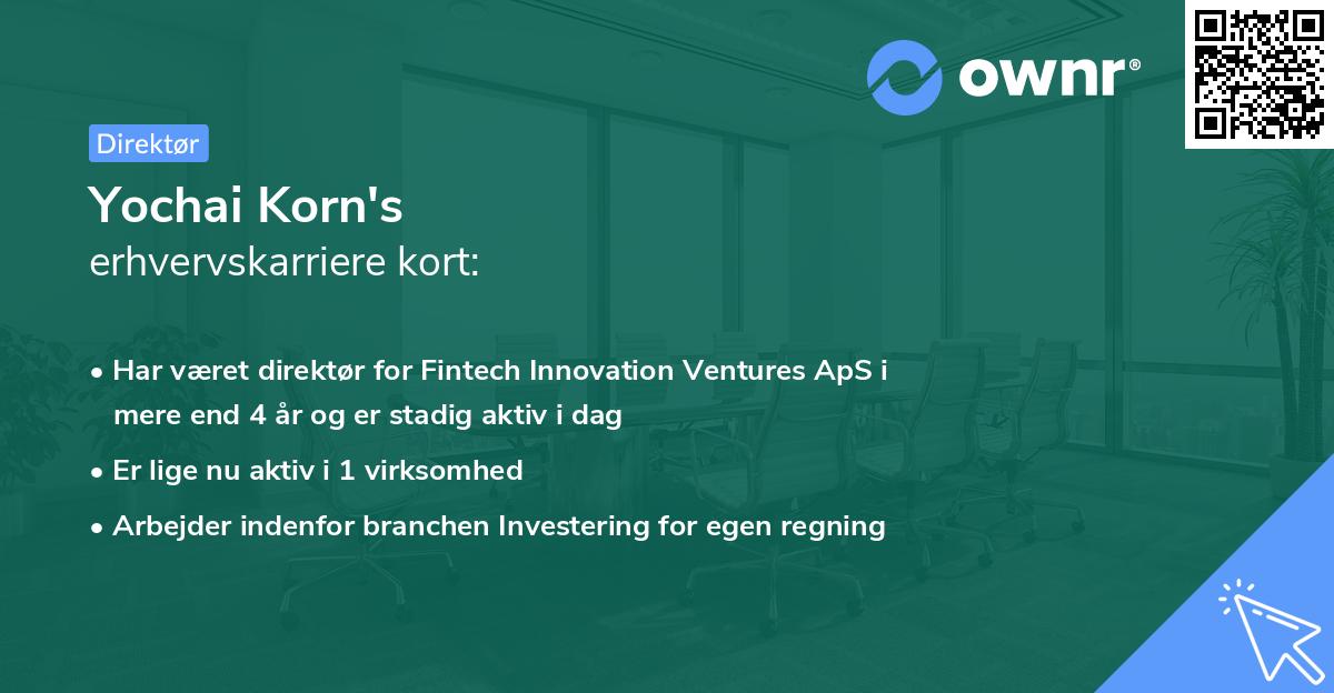 Yochai Korn's erhvervskarriere kort