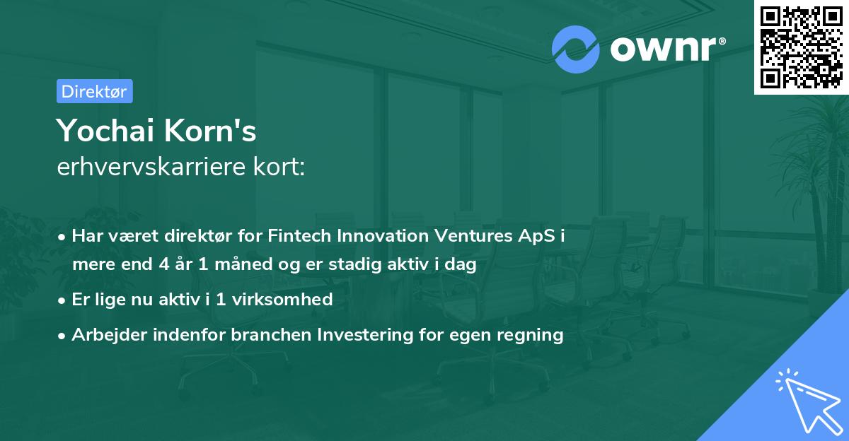 Yochai Korn's erhvervskarriere kort