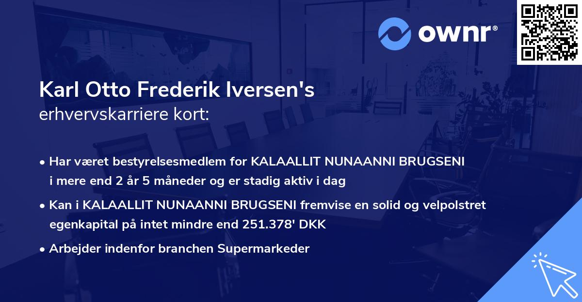 Karl Otto Frederik Iversen's erhvervskarriere kort