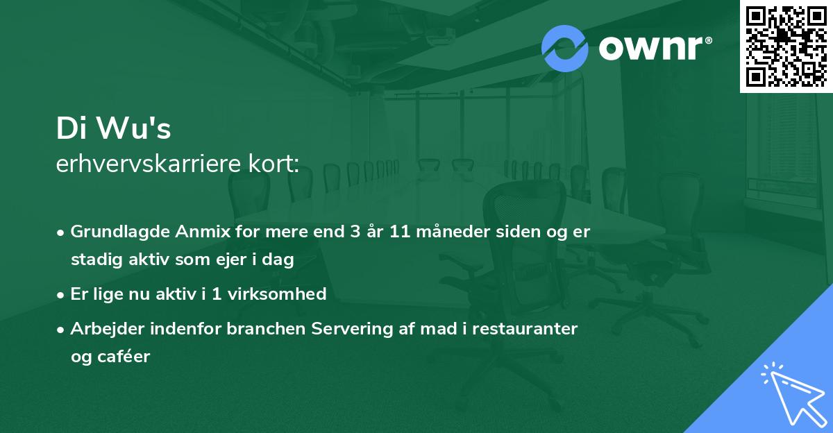 Di Wu's erhvervskarriere kort