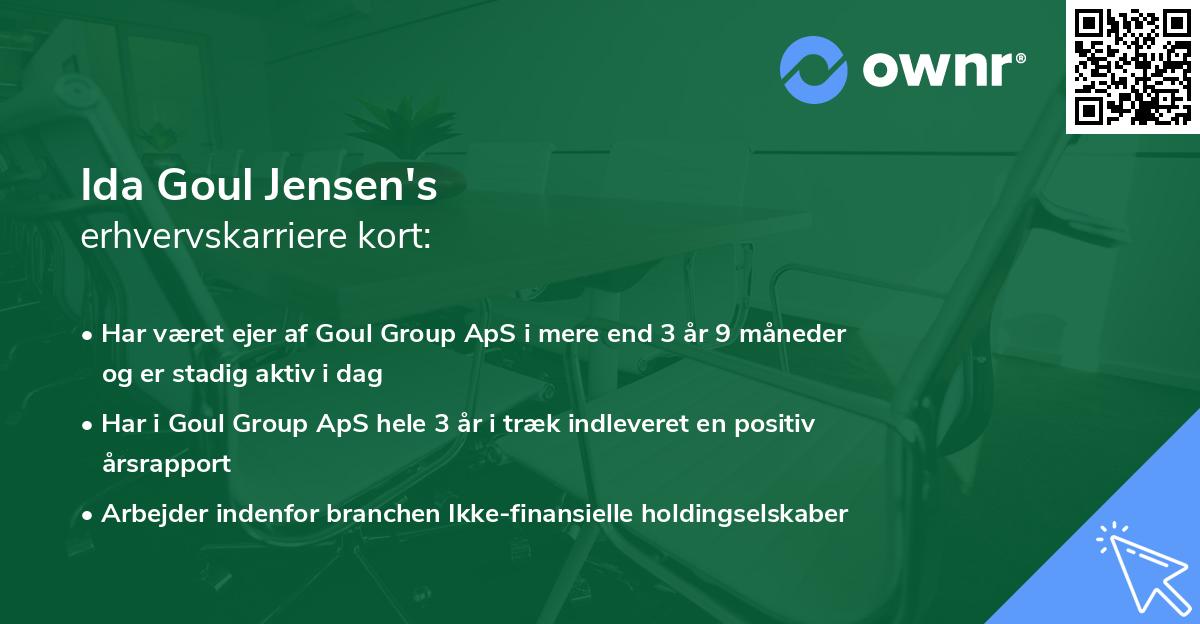 Ida Goul Jensen's erhvervskarriere kort
