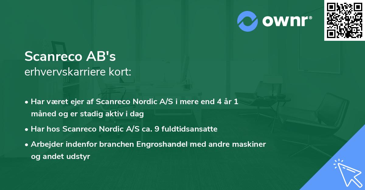 Scanreco AB's erhvervskarriere kort
