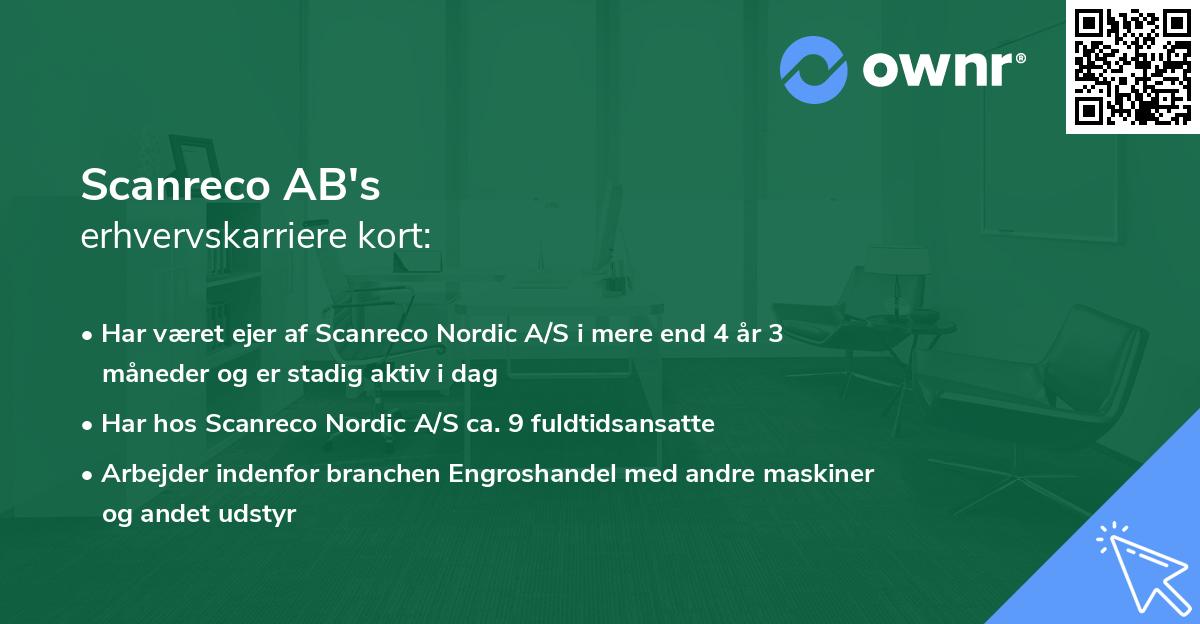 Scanreco AB's erhvervskarriere kort