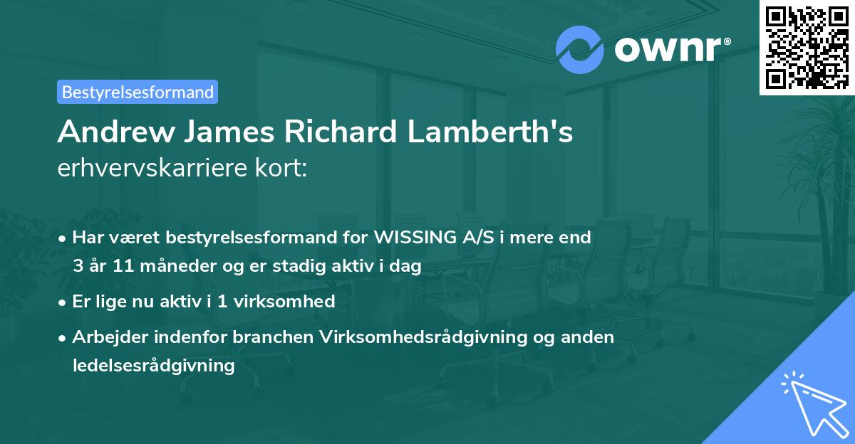 Andrew James Richard Lamberth's erhvervskarriere kort