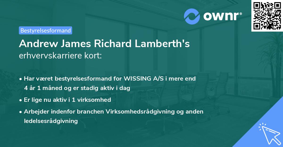 Andrew James Richard Lamberth's erhvervskarriere kort