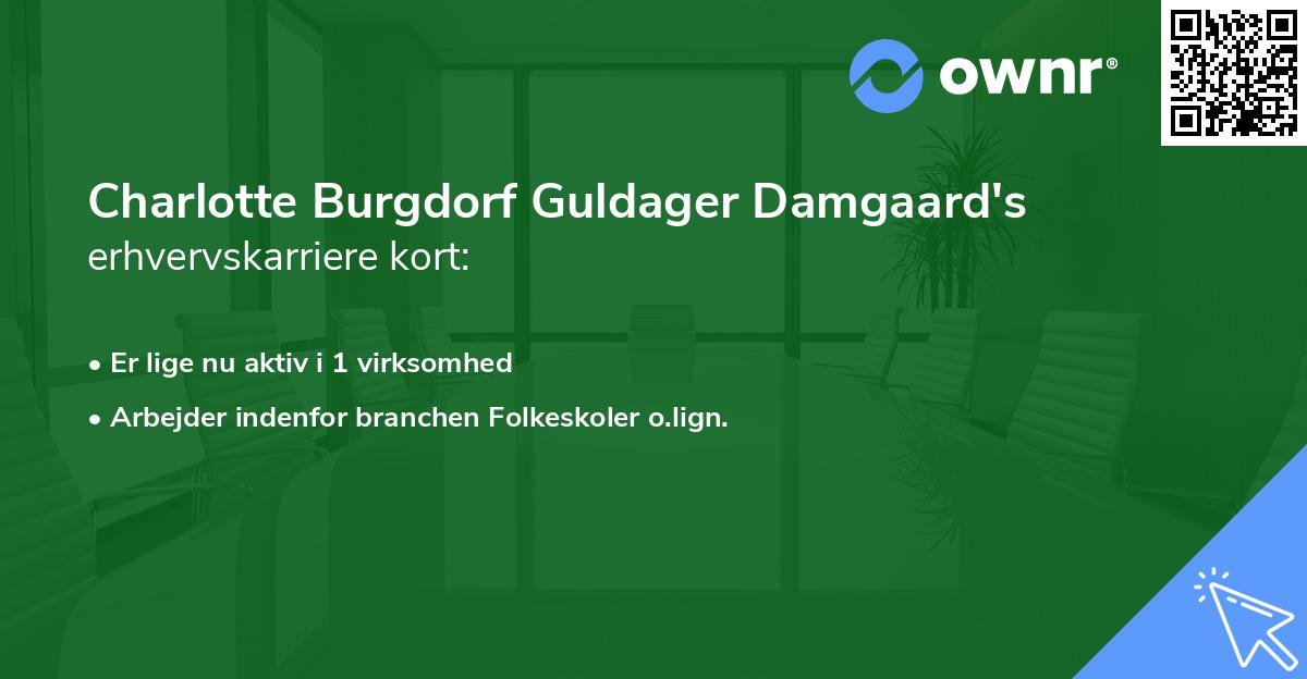 Charlotte Burgdorf Guldager Damgaard's erhvervskarriere kort