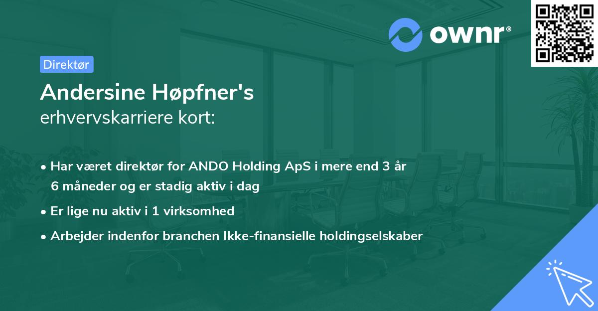 Andersine Høpfner's erhvervskarriere kort