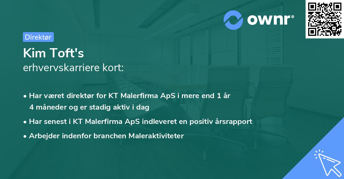 Kim Toft's erhvervskarriere kort