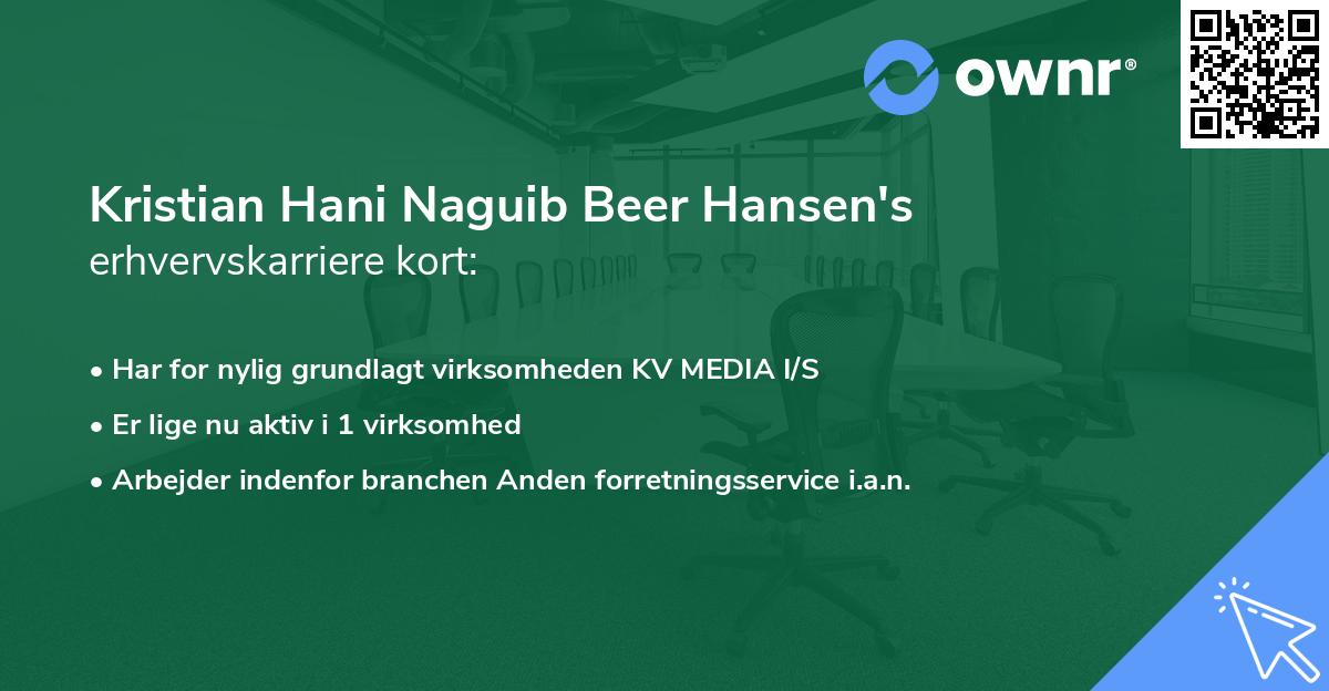 Kristian Hani Naguib Beer Hansen's erhvervskarriere kort