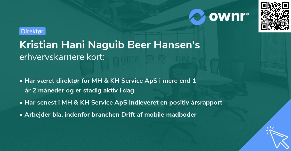 Kristian Hani Naguib Beer Hansen's erhvervskarriere kort