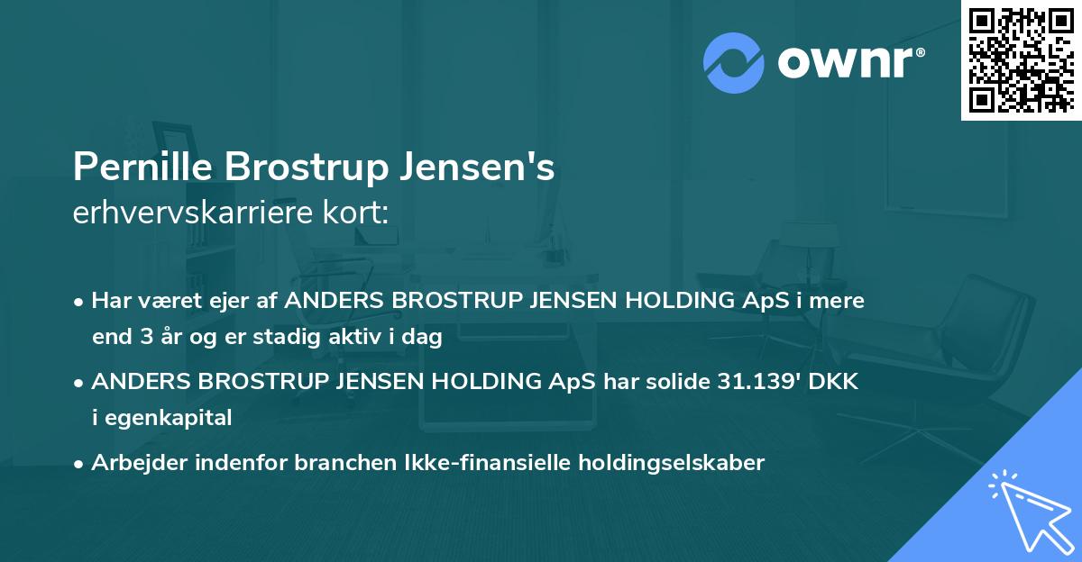 Pernille Brostrup Jensen's erhvervskarriere kort