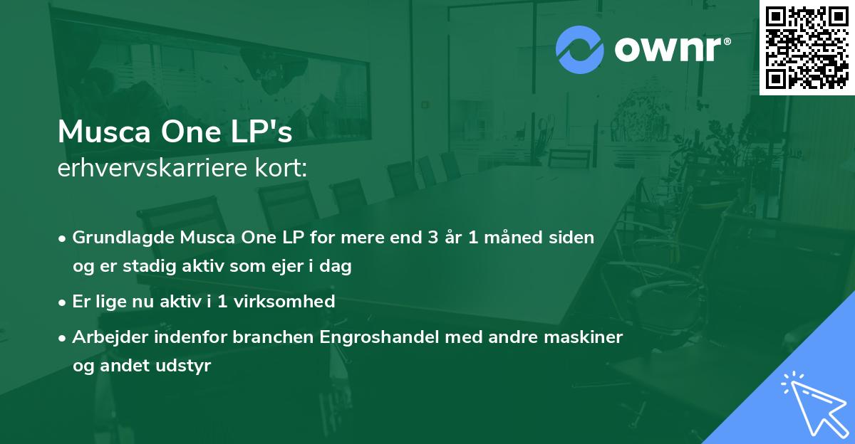 Musca One LP's erhvervskarriere kort