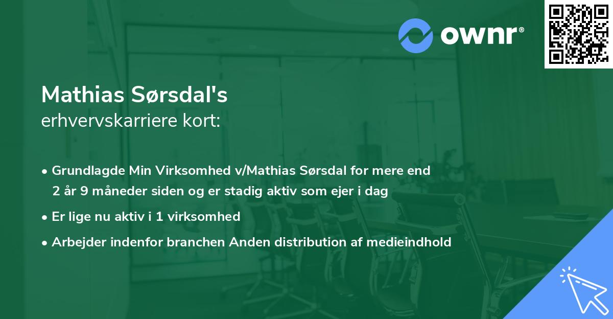 Mathias Sørsdal's erhvervskarriere kort