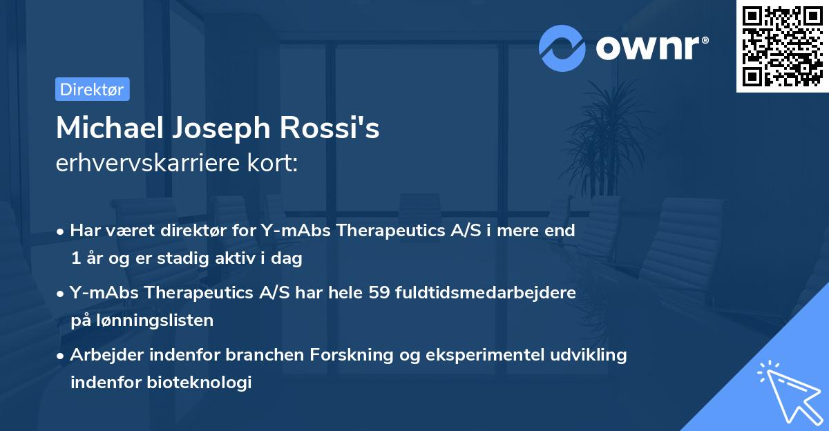 Michael Joseph Rossi's erhvervskarriere kort