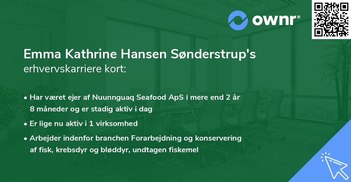 Emma Kathrine Hansen Sønderstrup's erhvervskarriere kort