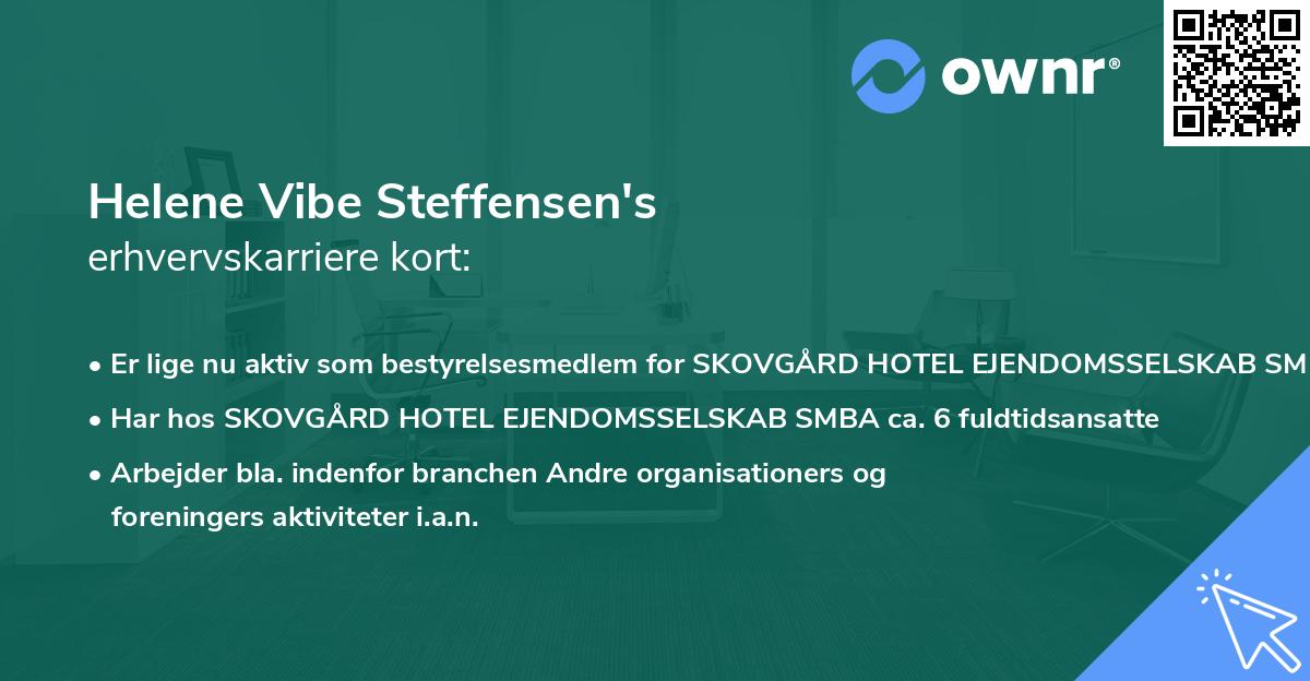 Helene Vibe Steffensen's erhvervskarriere kort