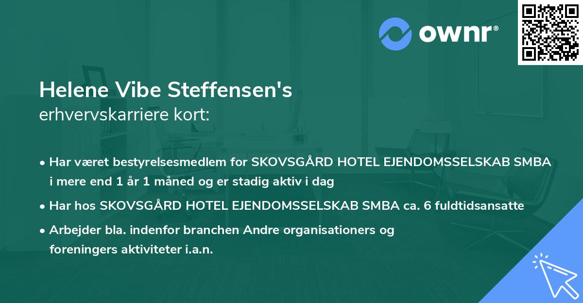 Helene Vibe Steffensen's erhvervskarriere kort