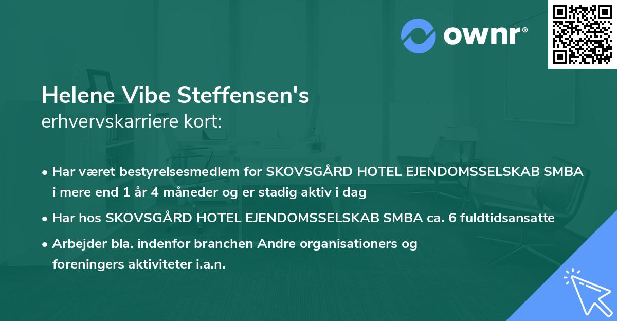 Helene Vibe Steffensen's erhvervskarriere kort
