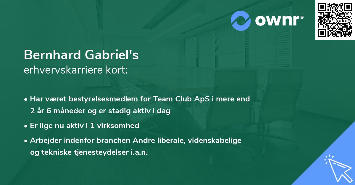 Bernhard Gabriel's erhvervskarriere kort
