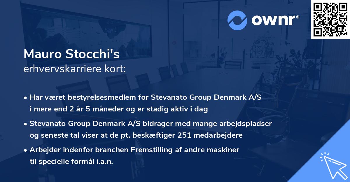 Mauro Stocchi's erhvervskarriere kort