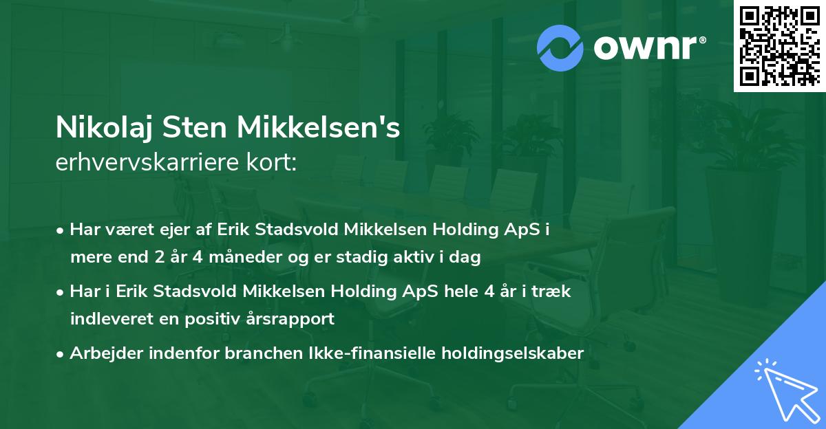 Nikolaj Sten Mikkelsen's erhvervskarriere kort