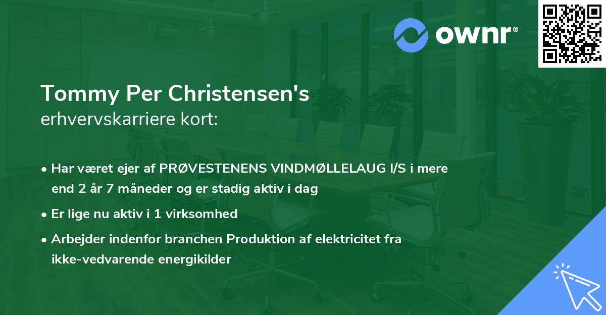Tommy Per Christensen's erhvervskarriere kort