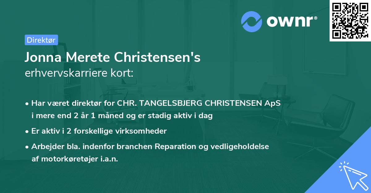 Jonna Merete Christensen's erhvervskarriere kort
