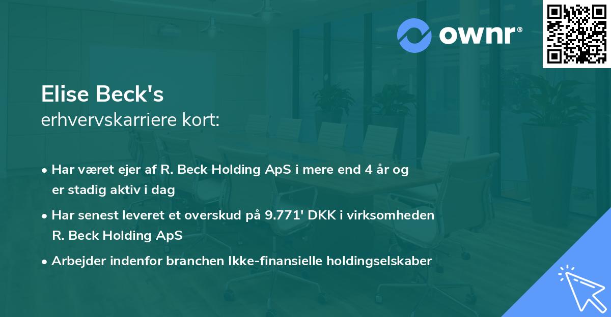 Elise Beck's erhvervskarriere kort