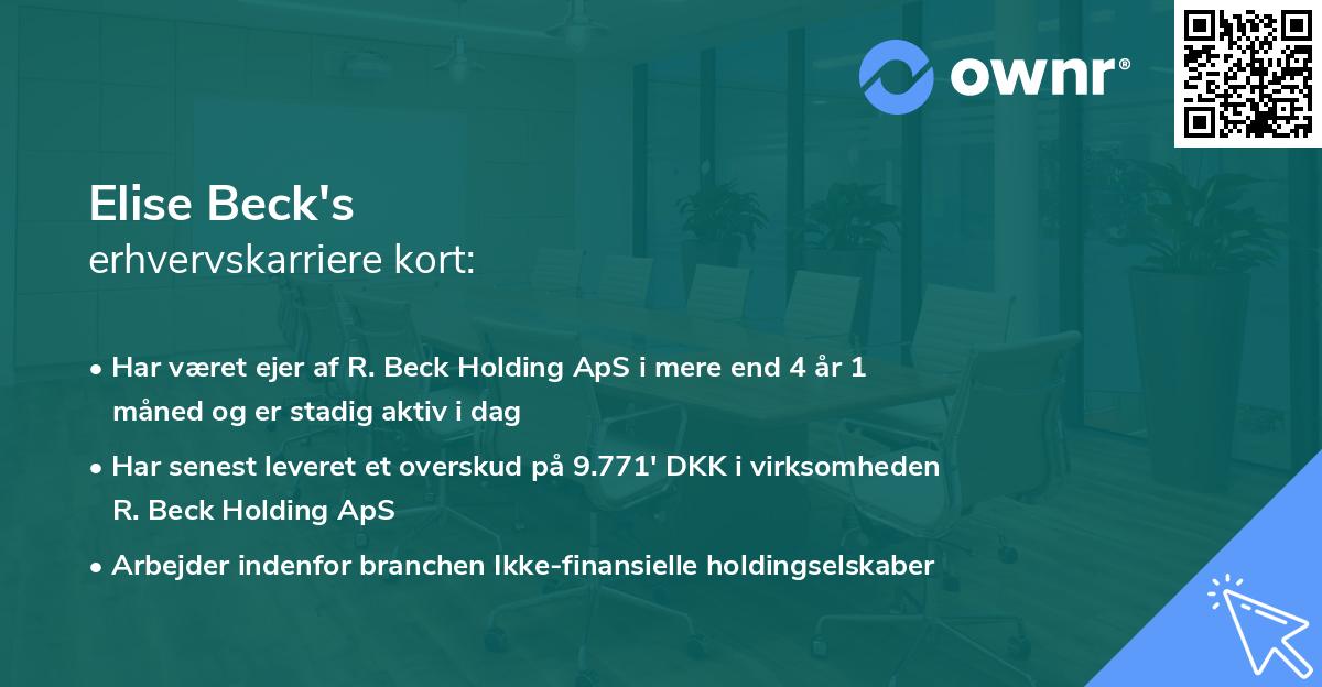 Elise Beck's erhvervskarriere kort