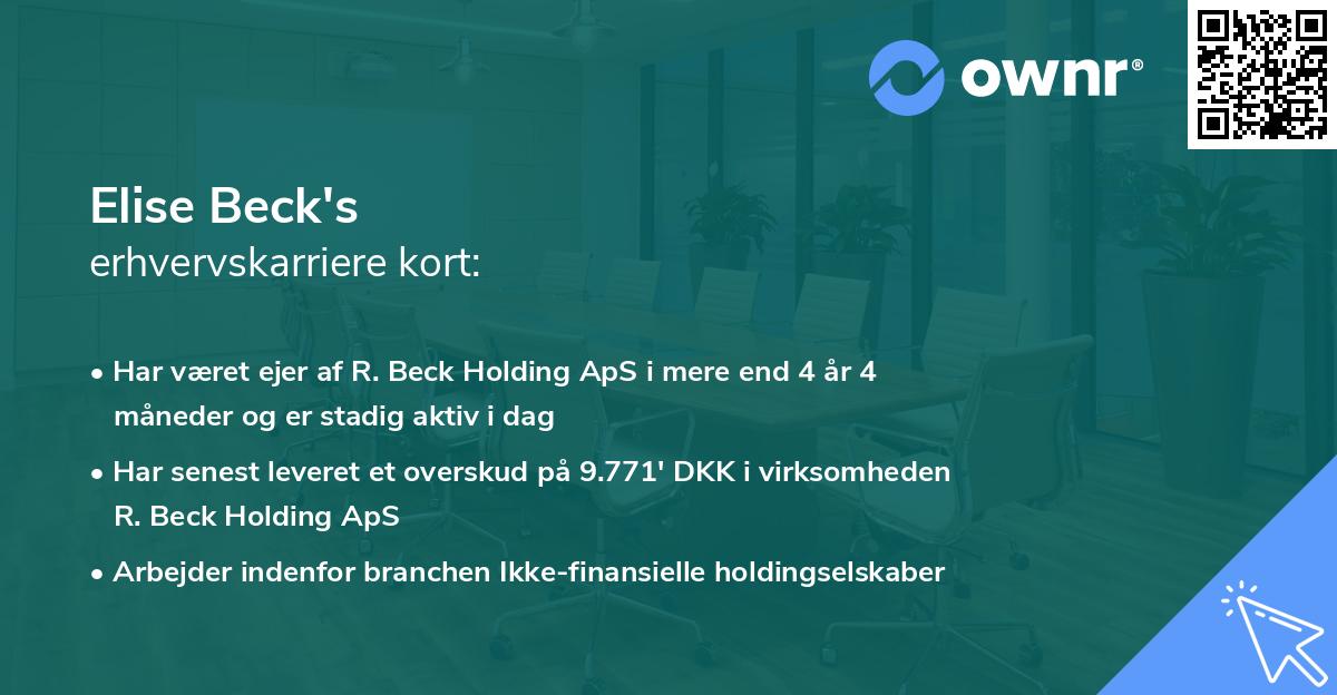 Elise Beck's erhvervskarriere kort