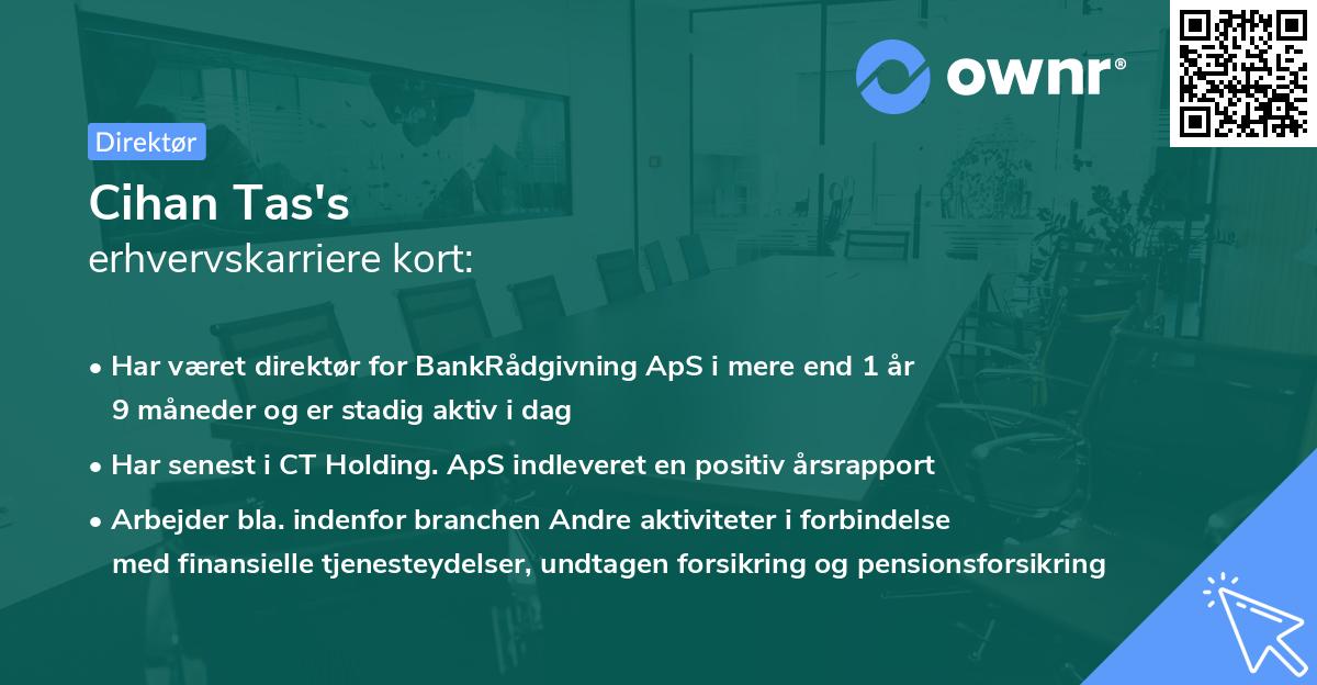 Cihan Tas's erhvervskarriere kort