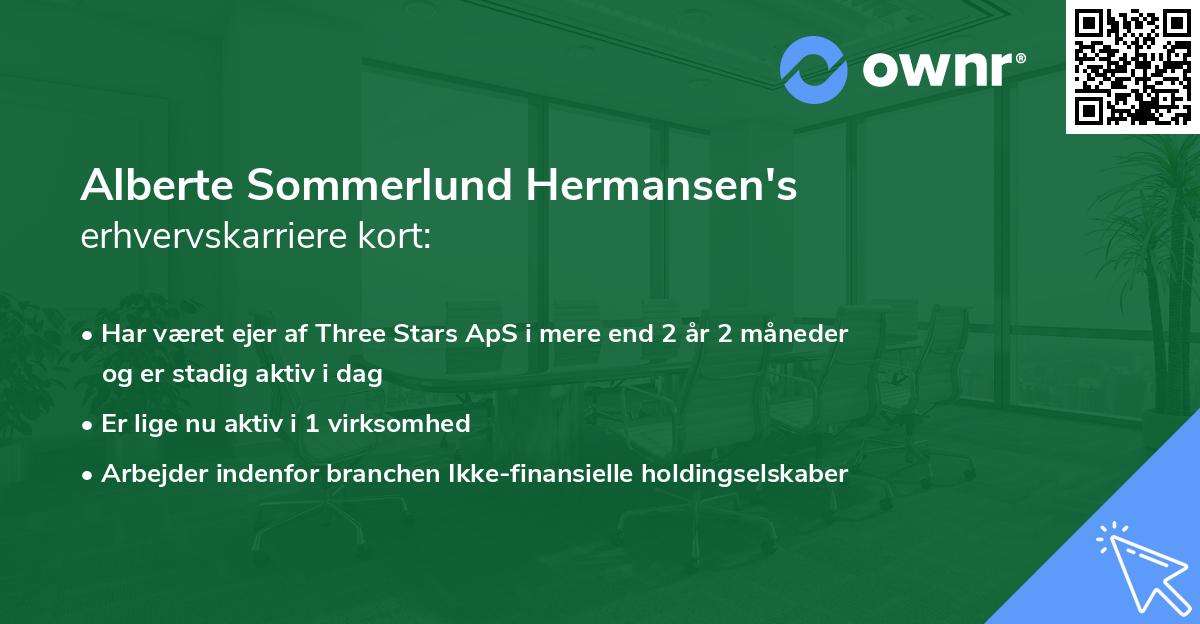 Alberte Sommerlund Hermansen's erhvervskarriere kort