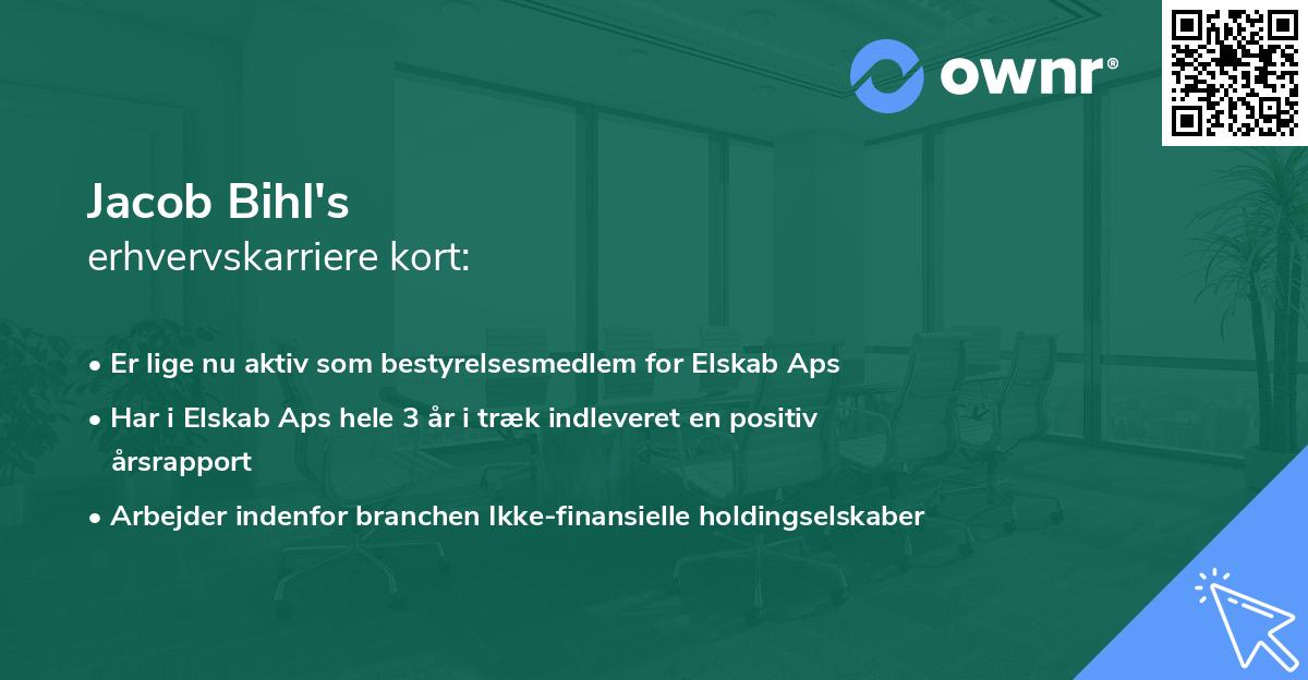 Jacob Bihl's erhvervskarriere kort