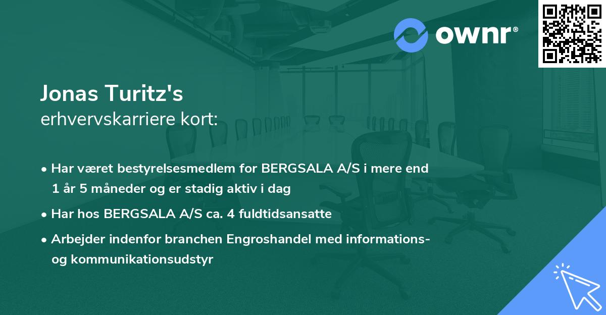 Jonas Turitz's erhvervskarriere kort