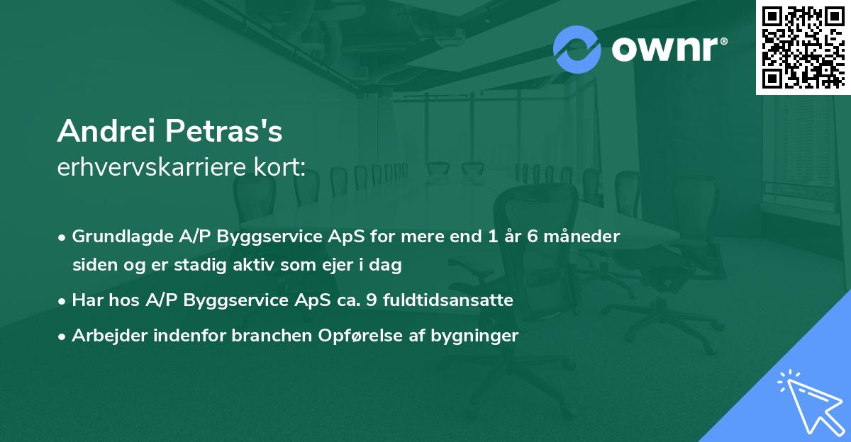 Andrei Petras's erhvervskarriere kort