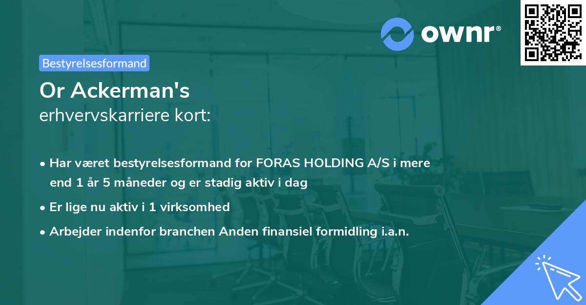 Or Ackerman's erhvervskarriere kort