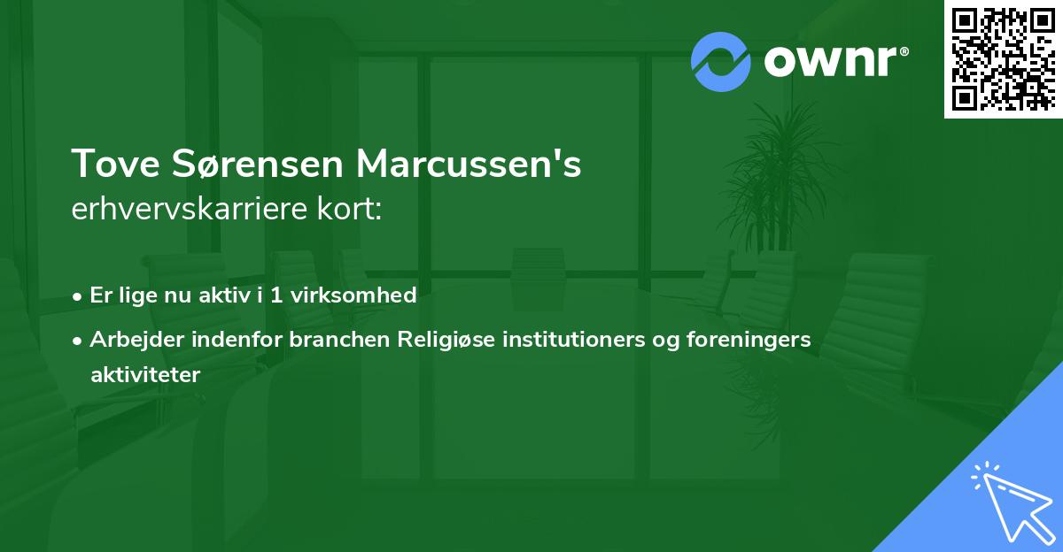 Tove Sørensen Marcussen's erhvervskarriere kort