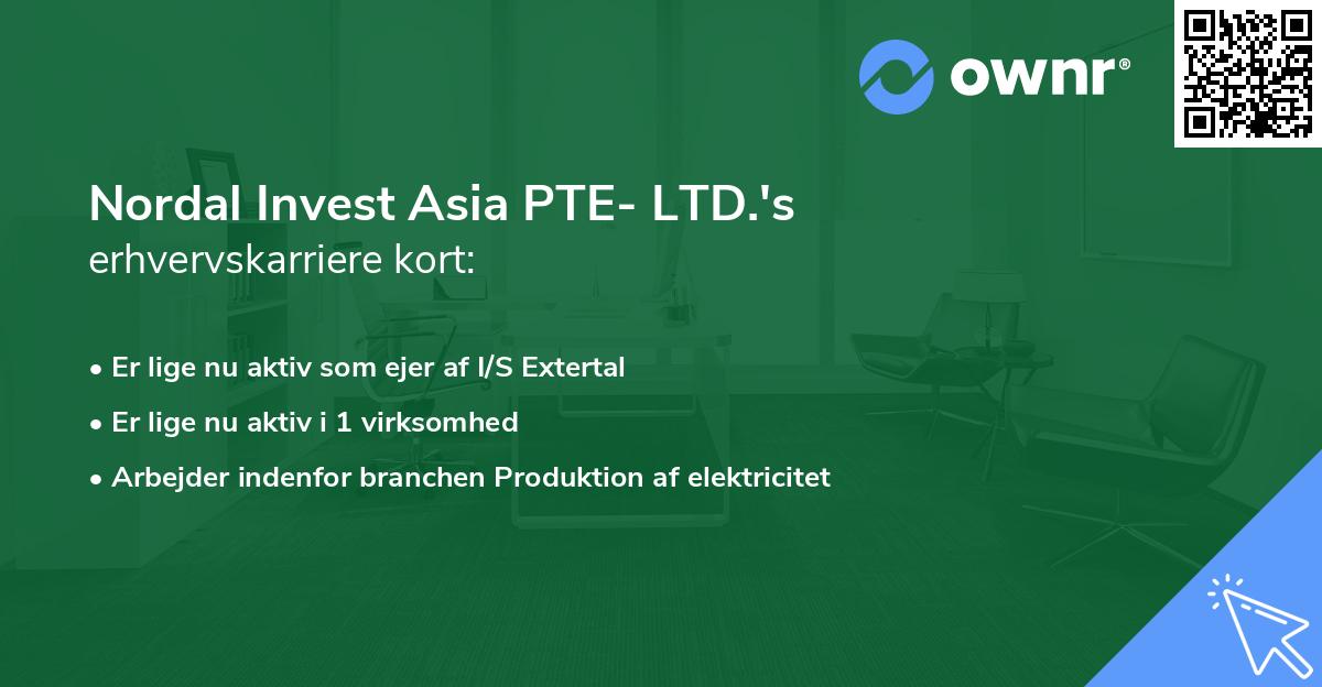 Nordal Invest Asia PTE- LTD.'s erhvervskarriere kort