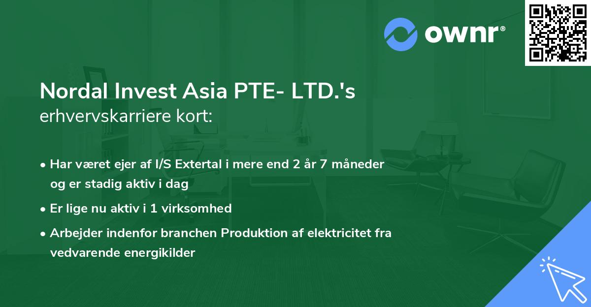 Nordal Invest Asia PTE- LTD.'s erhvervskarriere kort
