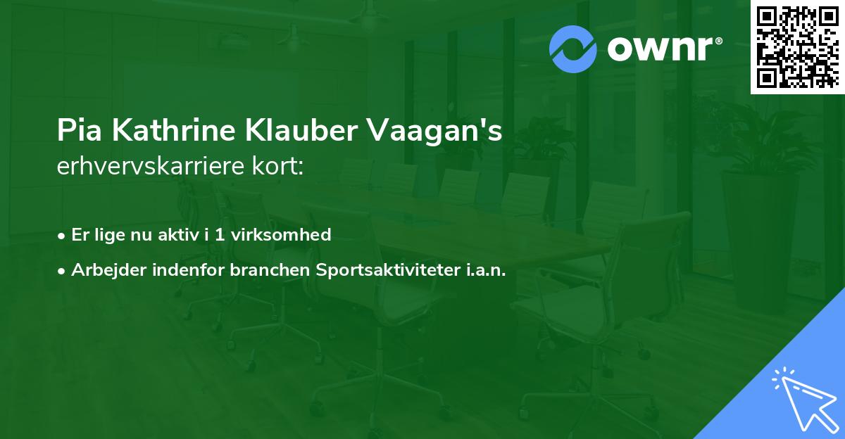 Pia Kathrine Klauber Vaagan's erhvervskarriere kort