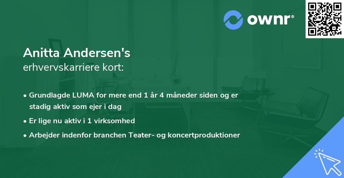 Anitta Andersen's erhvervskarriere kort