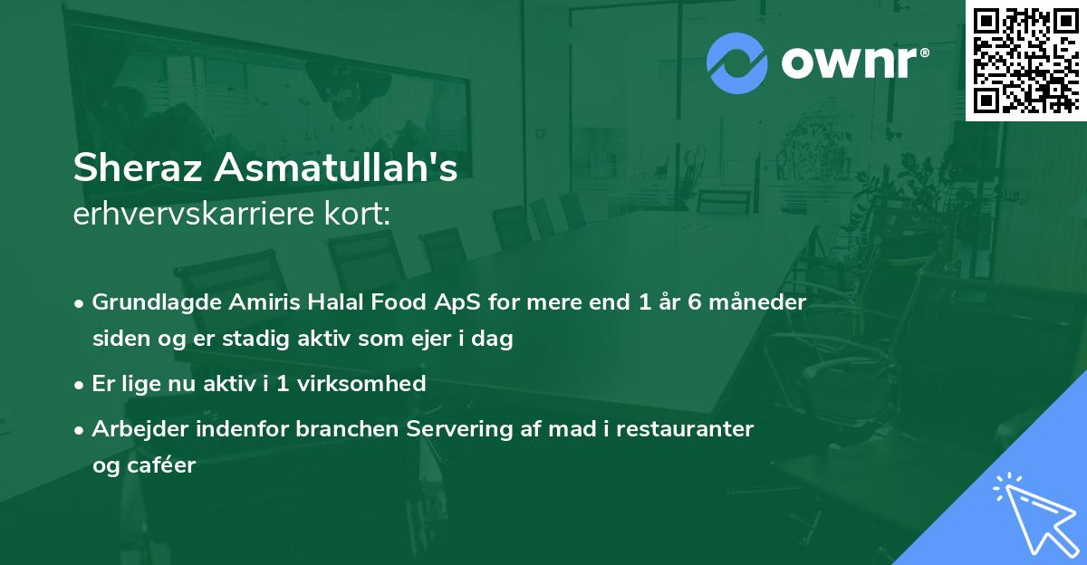Sheraz Asmatullah's erhvervskarriere kort