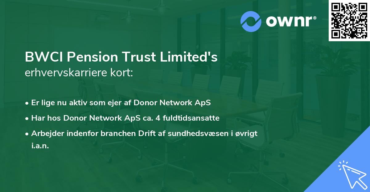 BWCI Pension Trust Limited's erhvervskarriere kort