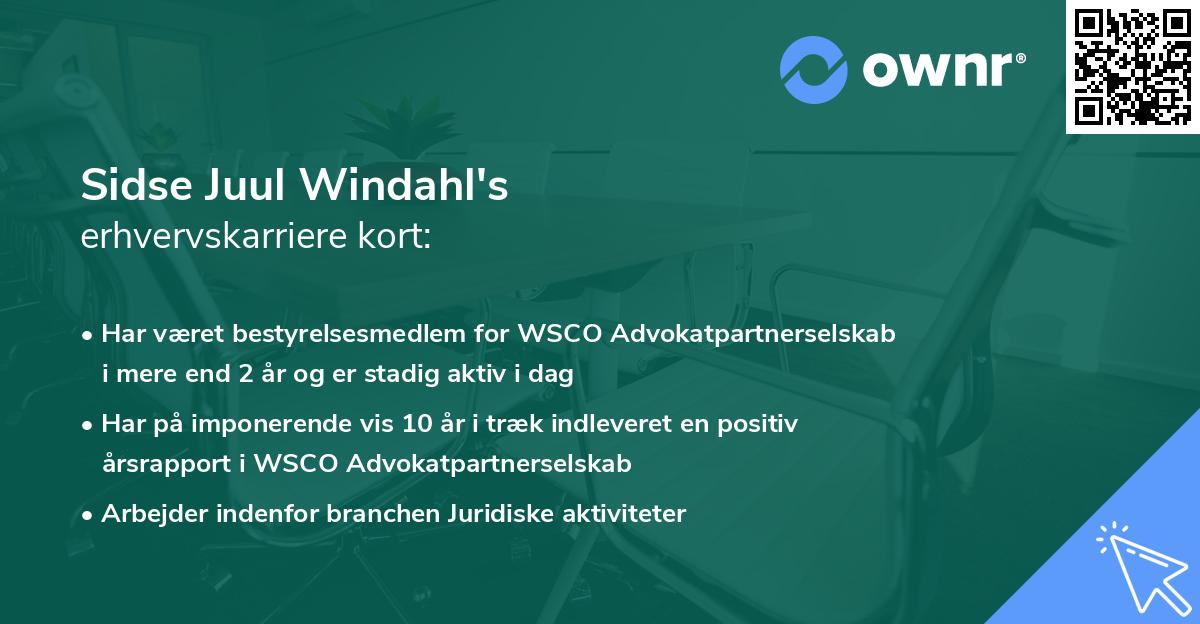 Sidse Juul Windahl's erhvervskarriere kort